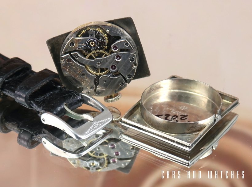 Longines Oversize White Gold Tank watch with original box