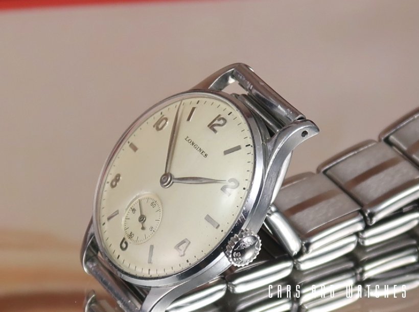 Longines Calatrava with rare applied steel dial from 1951