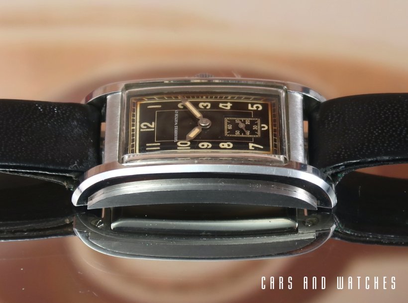 Fantastic Oversize Tavannes Tank watch in steel 1930's