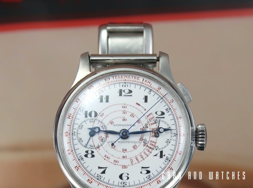 Rare Big Longines Cal 15 Chrono in steel from 1935