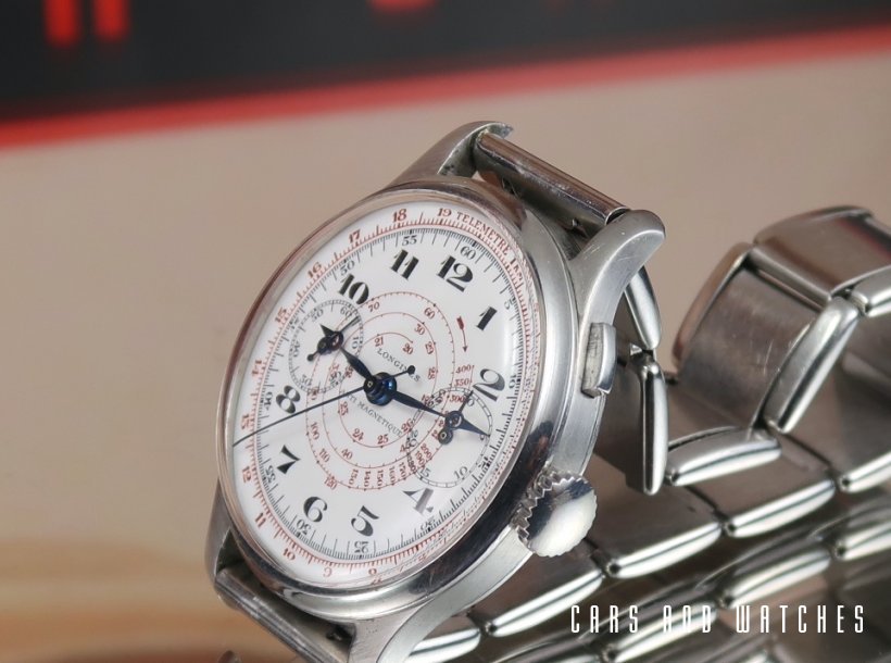 Rare Big Longines Cal 15 Chrono in steel from 1935