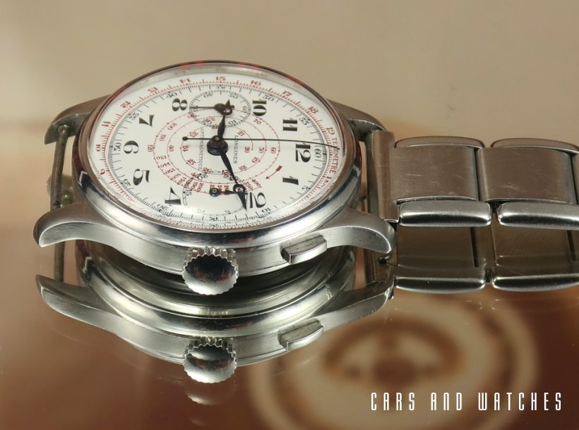 Rare Big Longines Cal 15 Chrono in steel from 1935