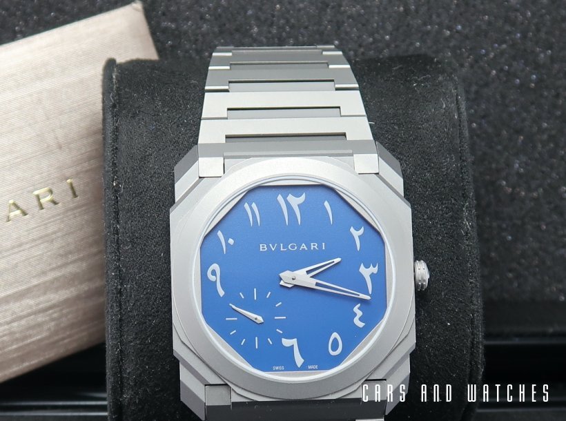 Bvlgari Octo Finissimo Titanium Blue Arabic Dial NEW