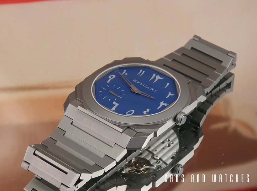 Bvlgari Octo Finissimo Titanium Blue Arabic Dial NEW